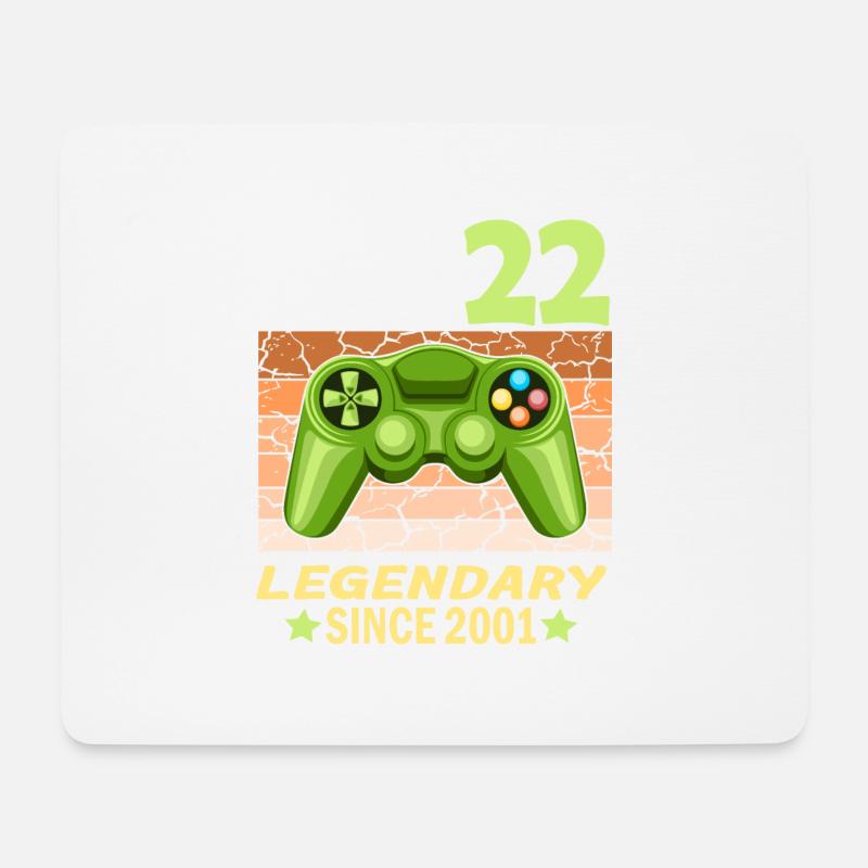 22. Geburtstag Gamer zocken Geburtstjahr 2001 - Mousepad (Querformat) - Weiß