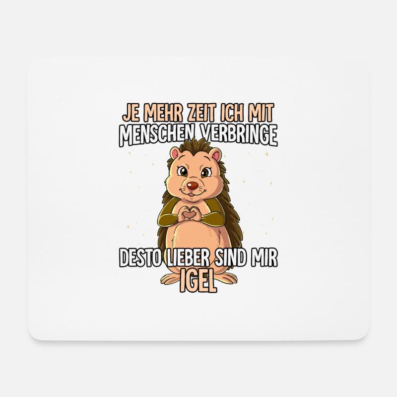 Igel - Mousepad (Querformat) - Weiß