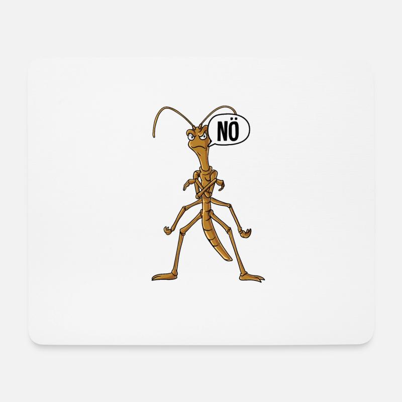 Stabheuschrecke Nö - Mousepad (Querformat) - Weiß