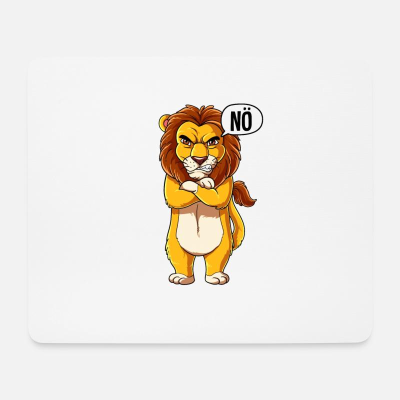 Löwe Nö - Mousepad (Querformat) - Weiß