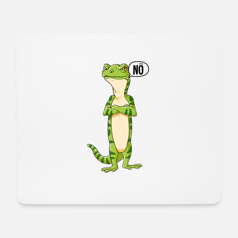 Gecko Nö - Mousepad (Querformat) - Weiß