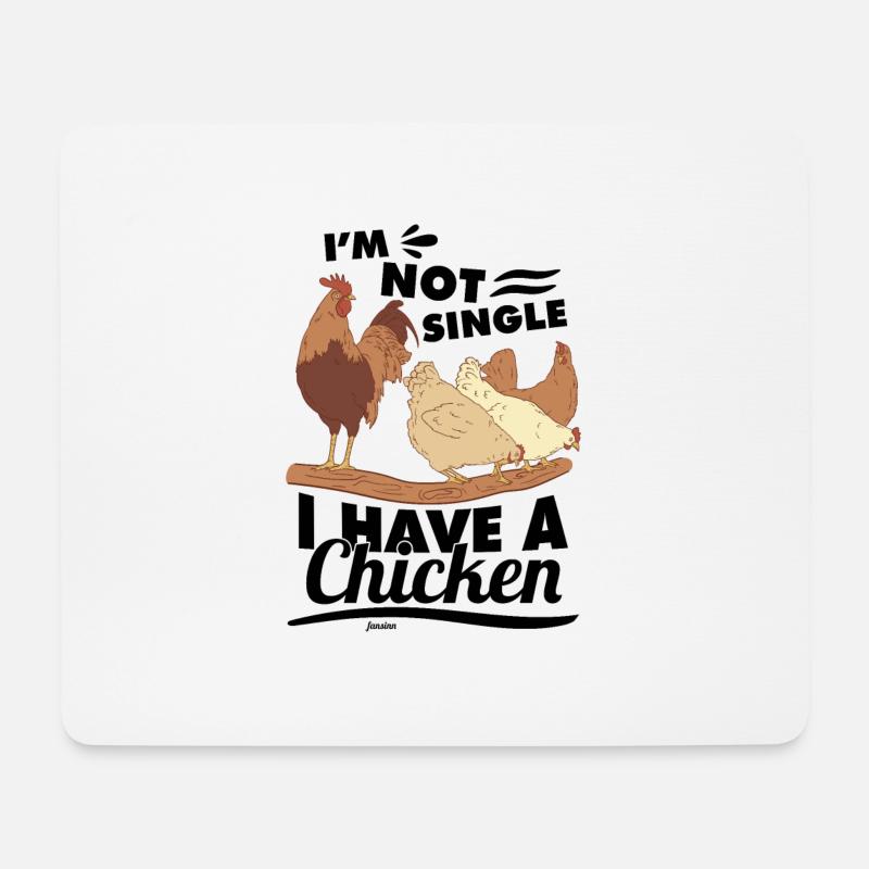 Huhn - Mousepad (Querformat) - Weiß