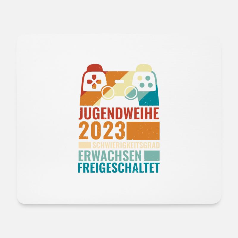 Jugendweihe 2023 Schwierigkeitsgrad Erwachsen - Mousepad (Querformat) - Weiß