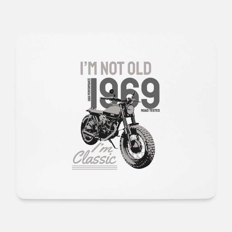 I'm Not Old I'm Classic. Biker Geburtstag 1969 - Mousepad (Querformat) - Weiß