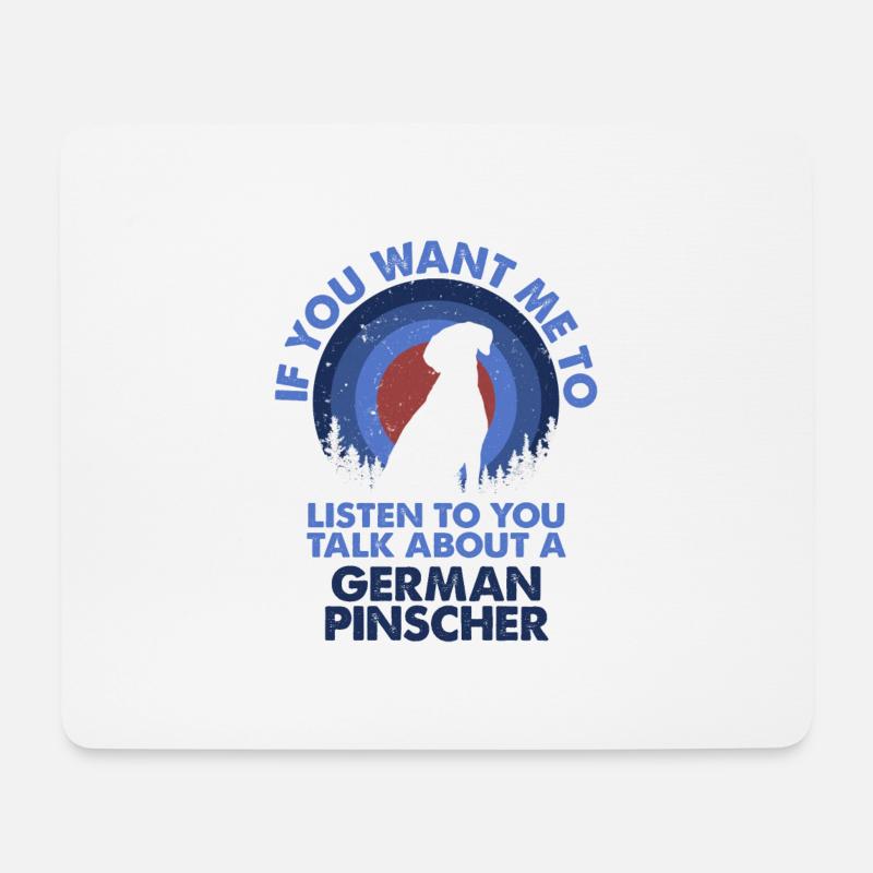 Sprechen Sie Über Hund Deutscher Pinscher - Mousepad (Querformat) - Weiß