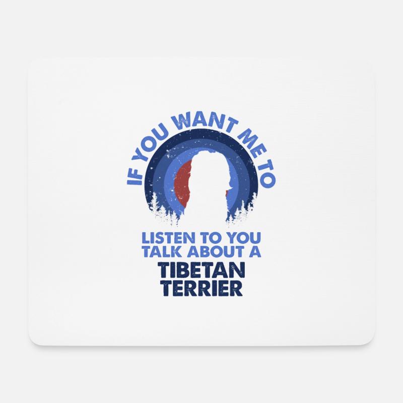 Sprechen Sie Über Den Tibetischen Hund Terrier - Mousepad (Querformat) - Weiß