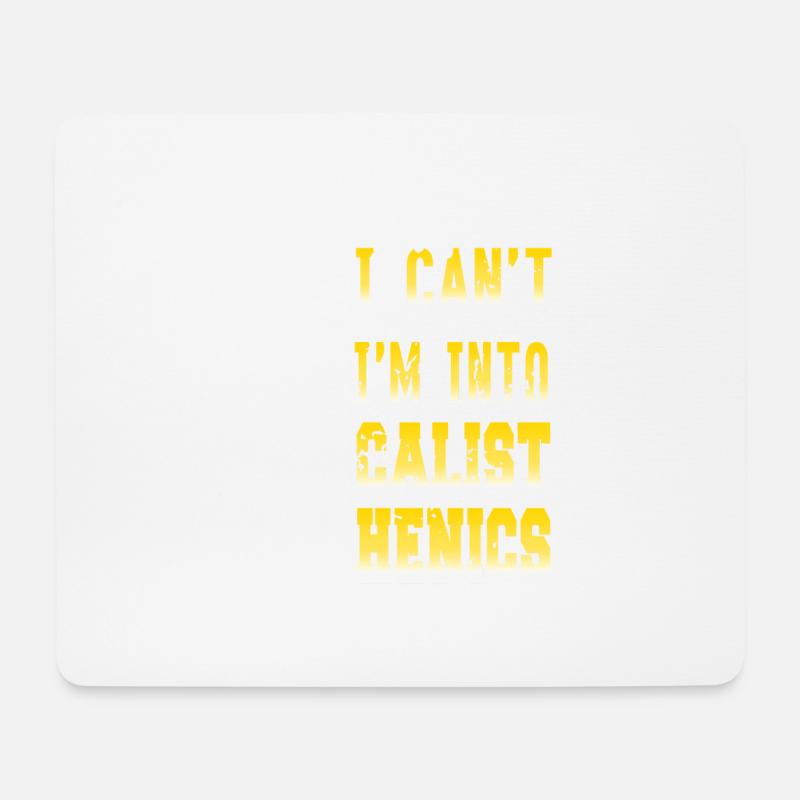 Sorry I Can't I'm Into Calisthenics Retro Funny - Mousepad (Querformat) - Weiß