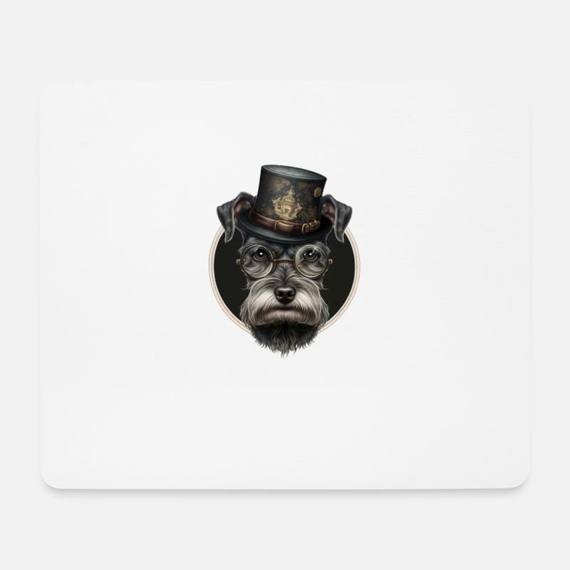 Hund Miniature Schnauzer Hundemotiv - Mousepad (Querformat) - Weiß