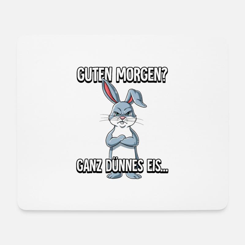 Guten Morgen Ganz Dünnes Eis Hase - Mousepad (Querformat) - Weiß