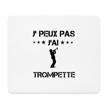 j'peux pas j'ai trompette cadeau trompettiste - Tapis de souris (format paysage) - blanc - Devant