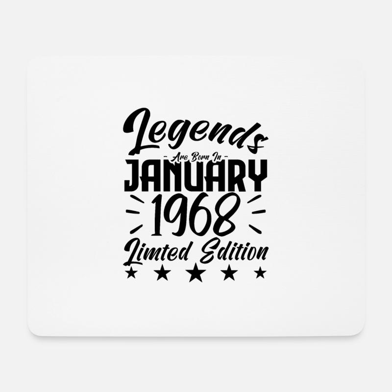 Geboren im Januar 1968. Geburtstagsgeschenk. - Mousepad (Querformat) - Weiß