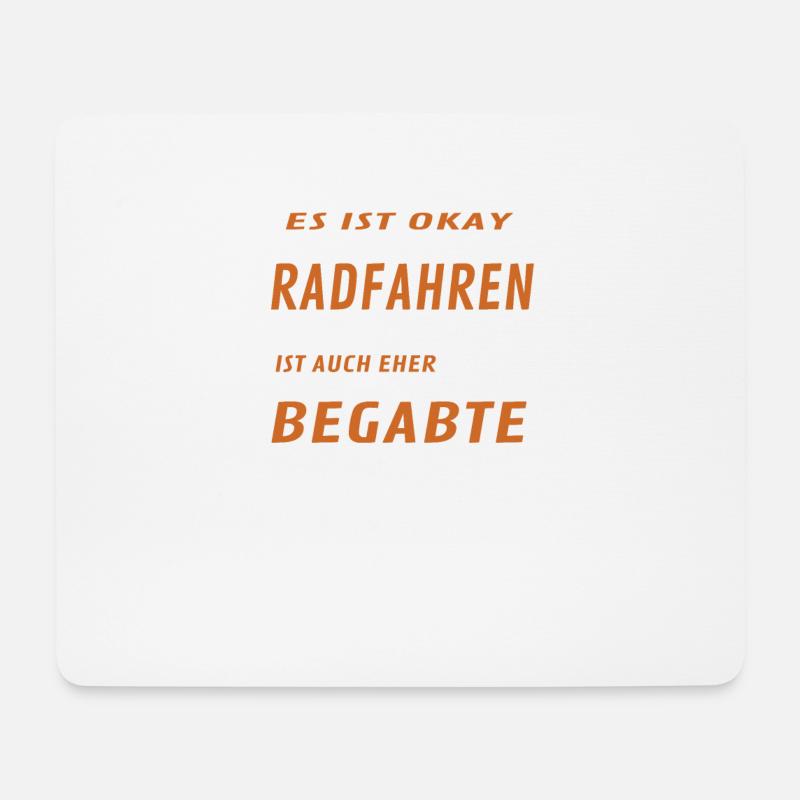 Fahrrad Zubehör Radfahrer Motiv - Mousepad (Querformat) - Weiß