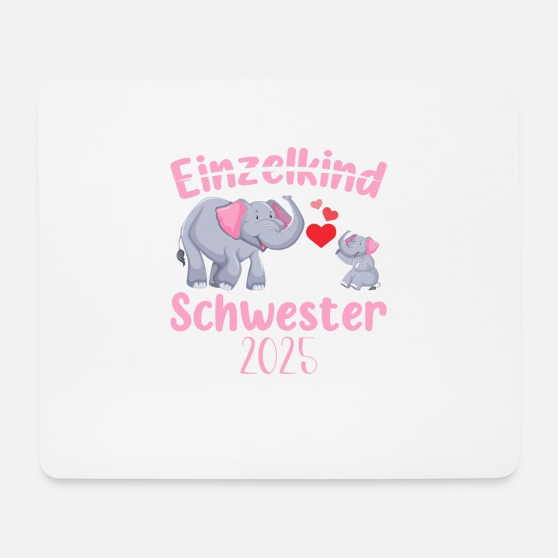 Einzelkind Große Schwester 2025 - Mousepad (Querformat) - Weiß