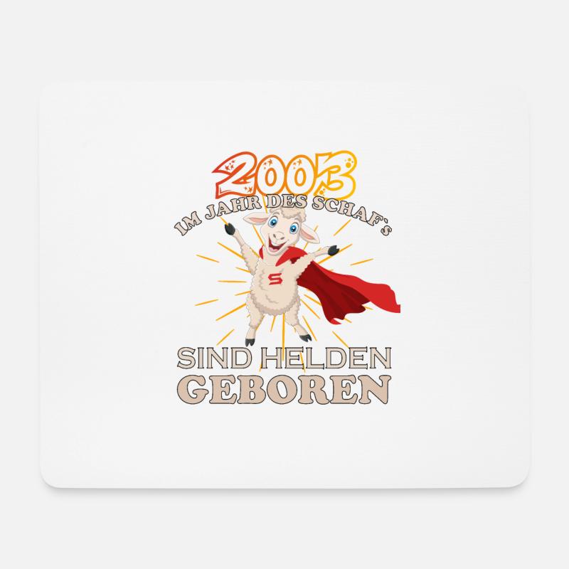2003 sind Helden geboren im Jahr des Schafs 20. - Mousepad (Querformat) - Weiß