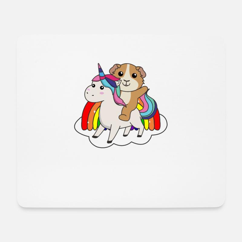 Meerschweinchen Einhorn Regenbogen Tiere Einhörner - Mousepad (Querformat) - Weiß