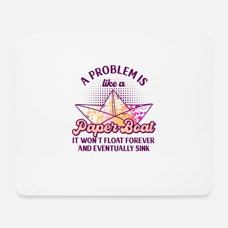 Origami Papierboot Inspirierend Papierfalten - Mousepad (Querformat) - Weiß