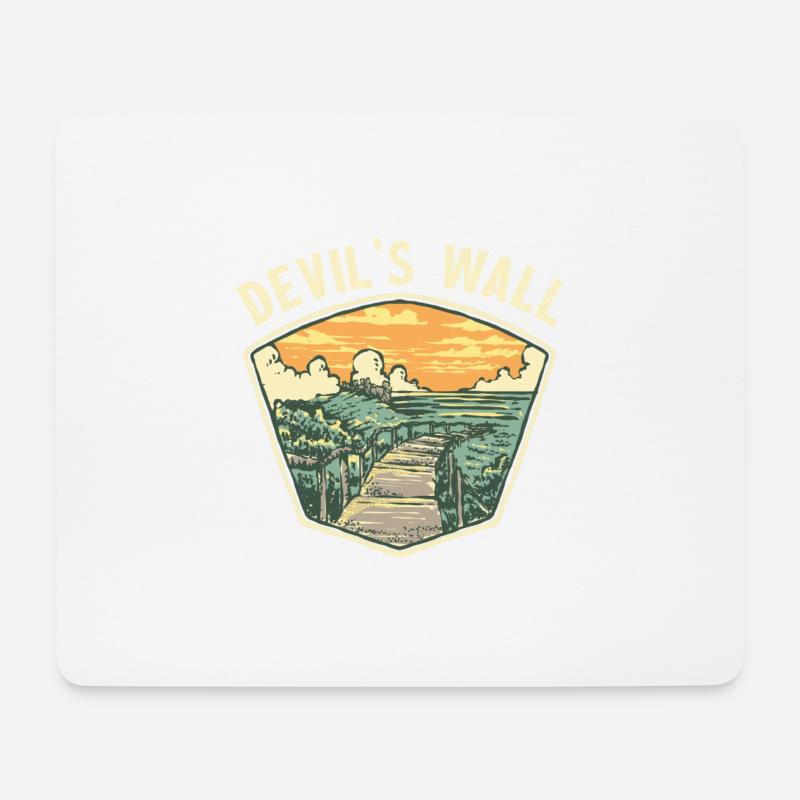 Devil`s Wall | Heimat Harz | Teufelsmauer Souvenir - Mousepad (Querformat) - Weiß