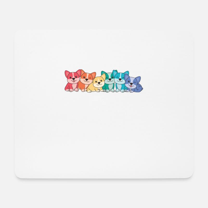 Regenbogen Flagge Gay Pride LGBTQ Corgi - Mousepad (Querformat) - Weiß