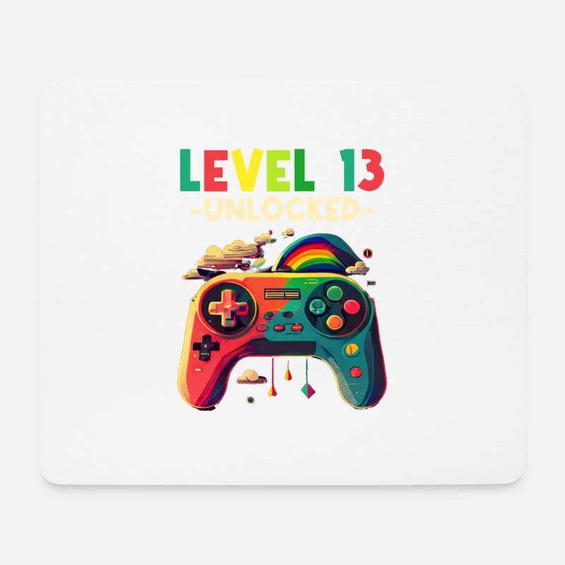 Level 13 Jahre Gaming 13er 13 Geburtstag - Mousepad (Querformat) - Weiß