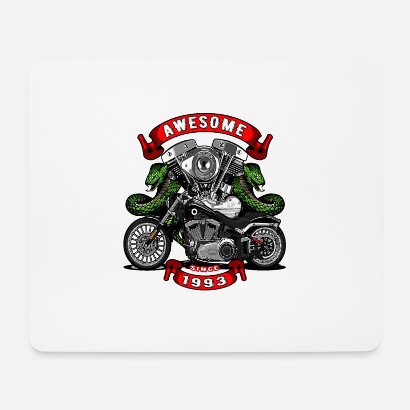 Awesome since 1993, Biker Geburtstag - Mousepad (Querformat) - Weiß