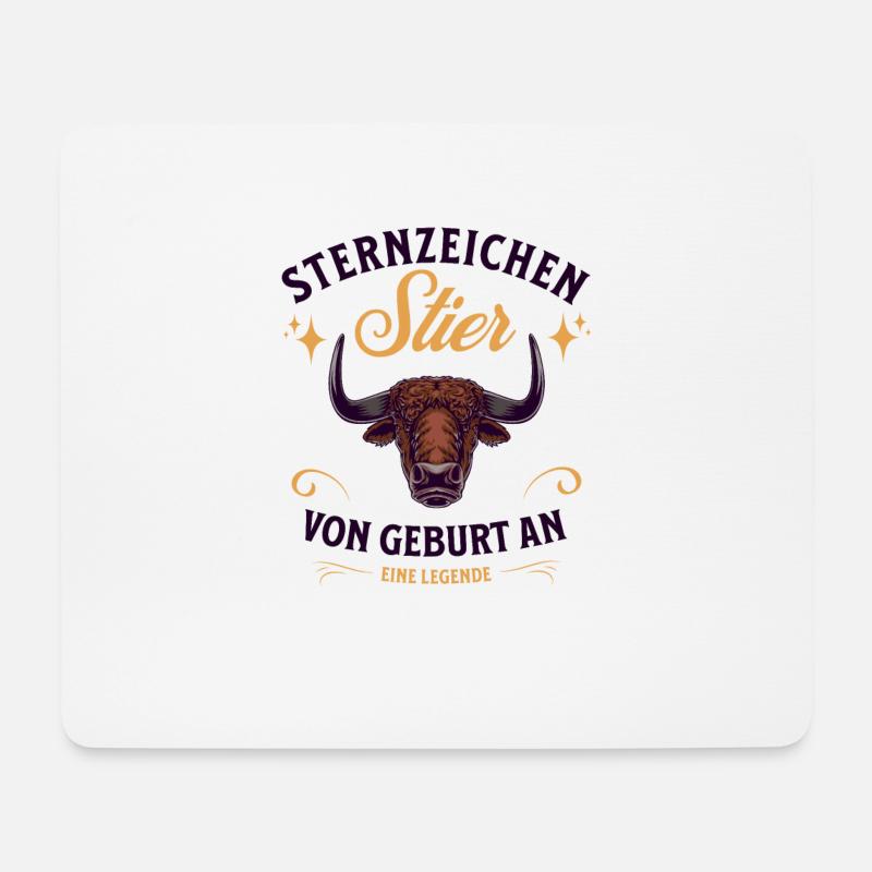 Sternzeichen Geschenke Stier Spruch - Mousepad (Querformat) - Weiß