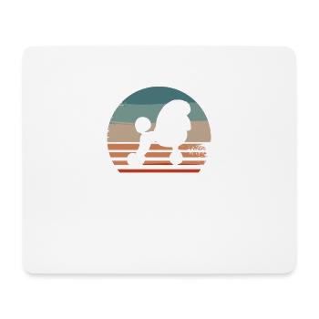 Vintage Retro Pudel Pudel Hundeliebhaber - Mousepad (Querformat) - Weiß - Vorne