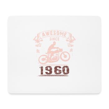 Génial depuis 1960, motard 63ème anniversaire - Tapis de souris (format paysage) - blanc - Devant