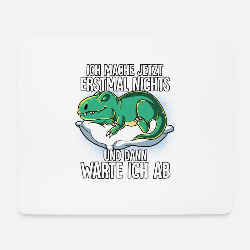 Langschläfer T-rex Müde Schlaf - Mousepad (Querformat) - Weiß