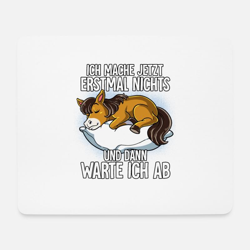 Langschläfer Pferd Müde Schlaf - Mousepad (Querformat) - Weiß