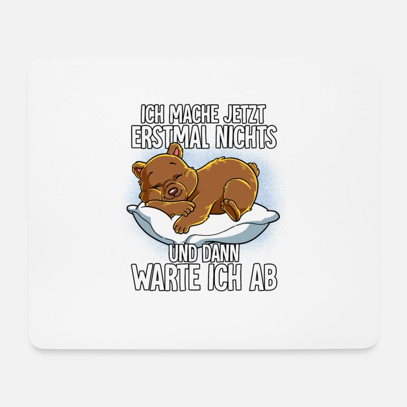 Langschläfer Bär Müde Schlaf - Mousepad (Querformat) - Weiß