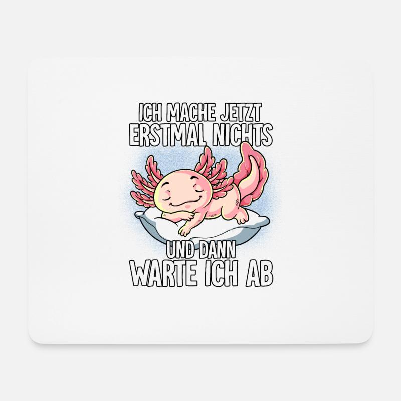 Langschläfer Axolotl Müde Schlaf - Mousepad (Querformat) - Weiß