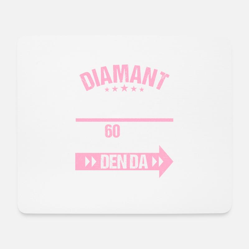 60 verheiratet Diamant Hochzeit 60.Hochzeitstag - Mousepad (Querformat) - Weiß