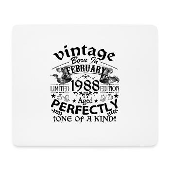 Februar 1988 | Jahrgang 1988 | geboren im Februar - Mousepad (Querformat) - Weiß - Vorne