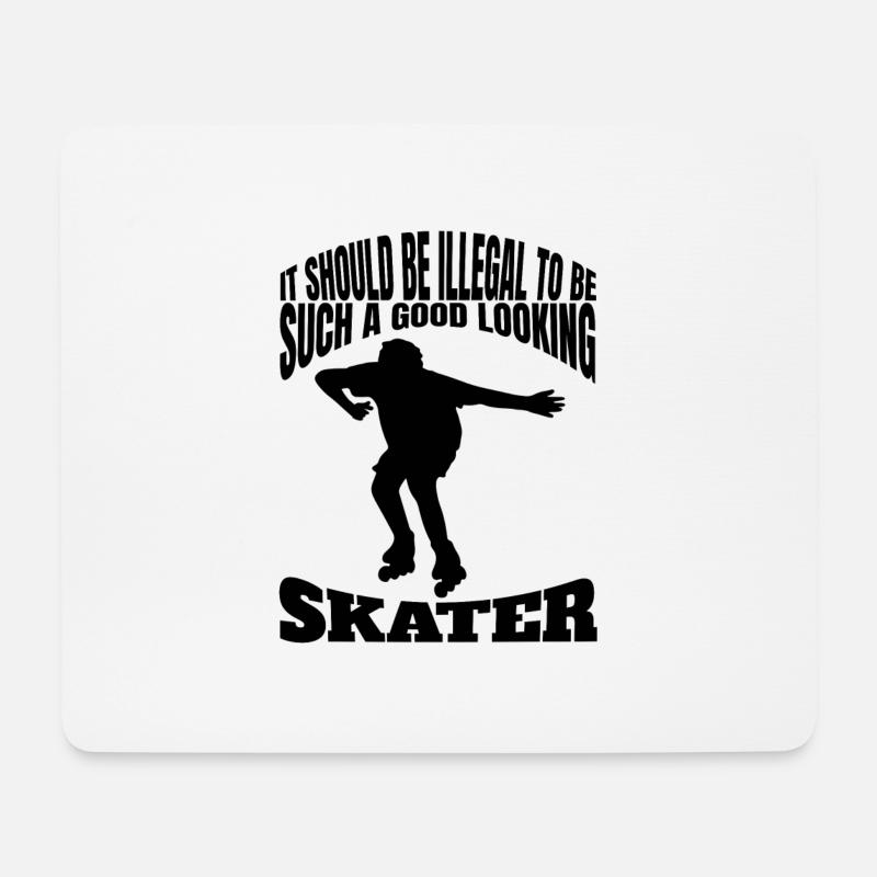Rollschuh Inliner Skaterin Geschenk Inline skaten - Mousepad (Querformat) - Weiß
