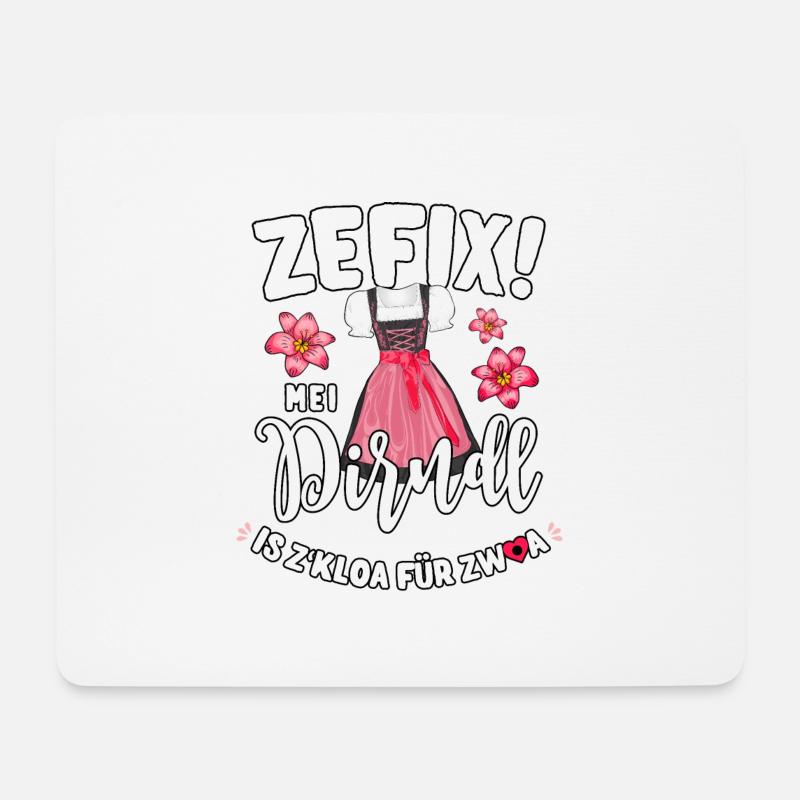 Shirt Dirndl Schwangerschaft Umstandsdirndl Tracht - Mousepad (Querformat) - Weiß