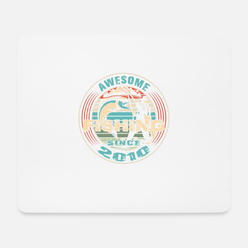 Awesome since 2010. Angel, Angler Geburtstag - Mousepad (Querformat) - Weiß