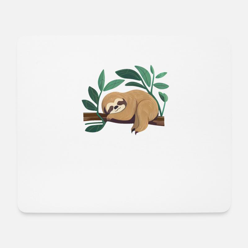 Lieblings Schlafshirt Faultier Pyjama Mädchen - Mousepad (Querformat) - Weiß