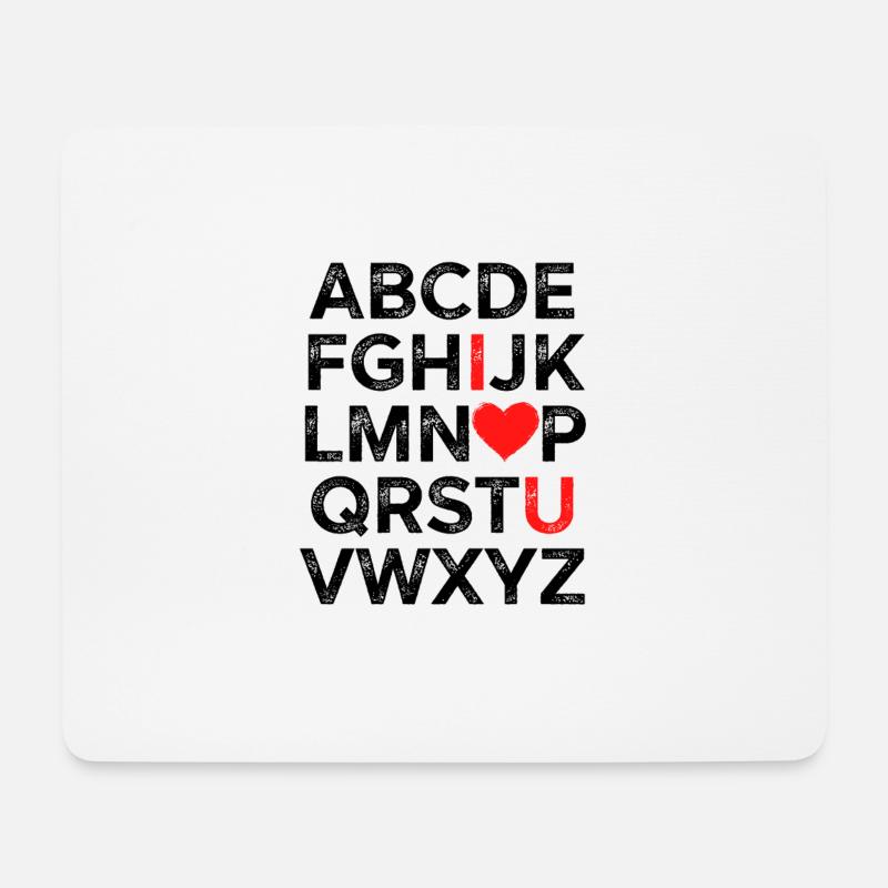 Ich liebe dich Alphabet - Mousepad (Querformat) - Weiß