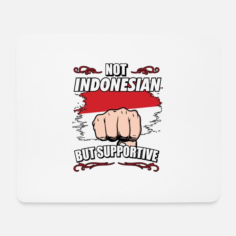 Not Indonesian But Supportive Travel Tourist - Mousepad (Querformat) - Weiß