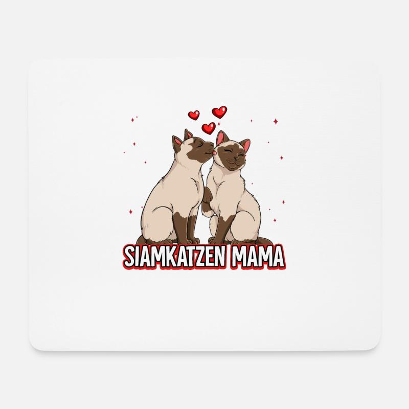 Siamkatzen Mama - Mousepad (Querformat) - Weiß