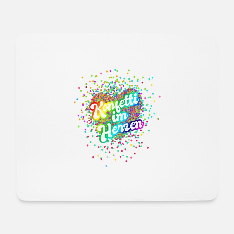 Fastnacht - Karneval - Kostüm - Konfetti im Herzen - Mousepad (Querformat) - Weiß