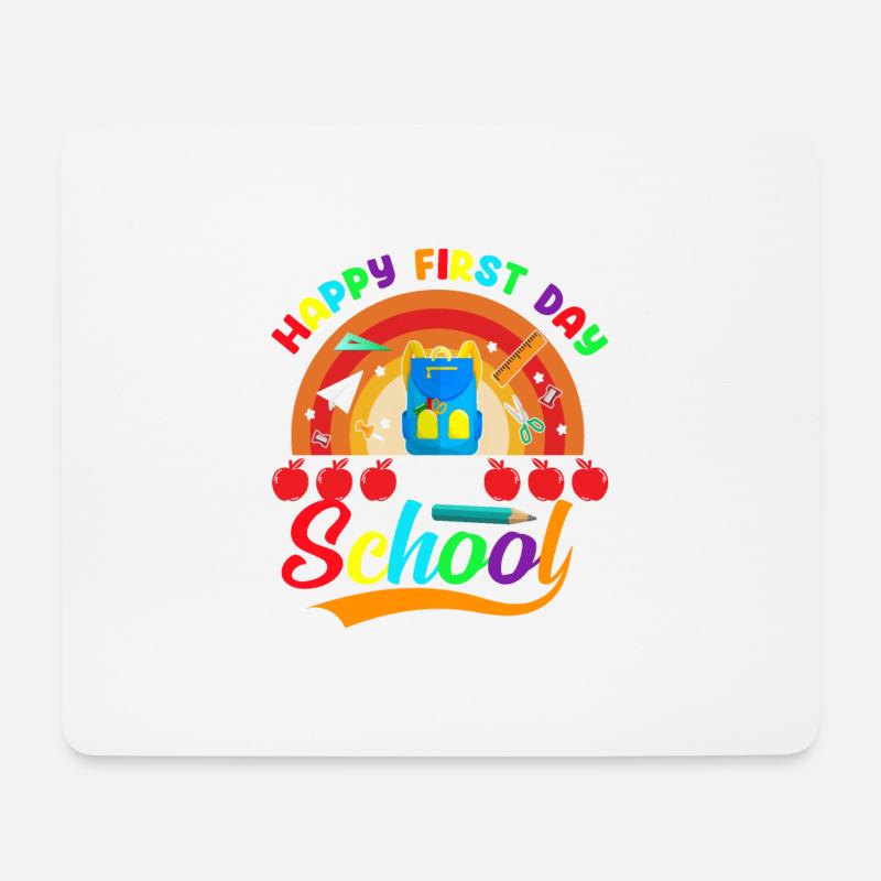 School Tshirt First Day of School - Mousepad (Querformat) - Weiß