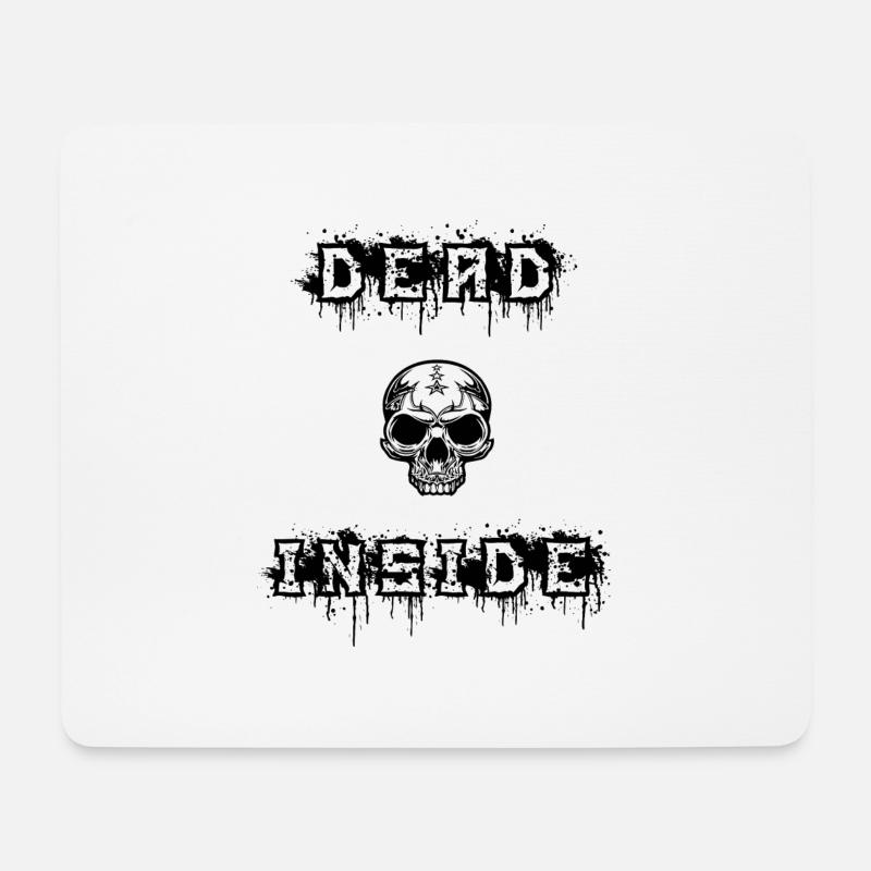 dead inside in black - Mousepad (Querformat) - Weiß