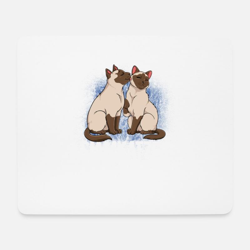 Siamkatze - Mousepad (Querformat) - Weiß