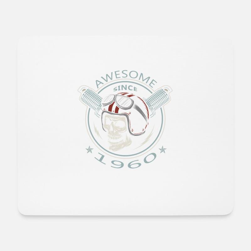 Awesome since 1960, Biker Geburtstag - Mousepad (Querformat) - Weiß