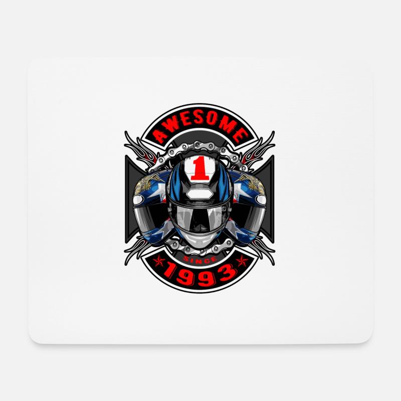 Awesome since 1993, Biker Geburtstag - Mousepad (Querformat) - Weiß