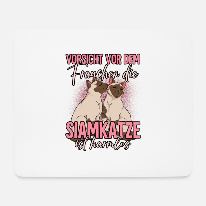 Siamkatzen - Mousepad (Querformat) - Weiß