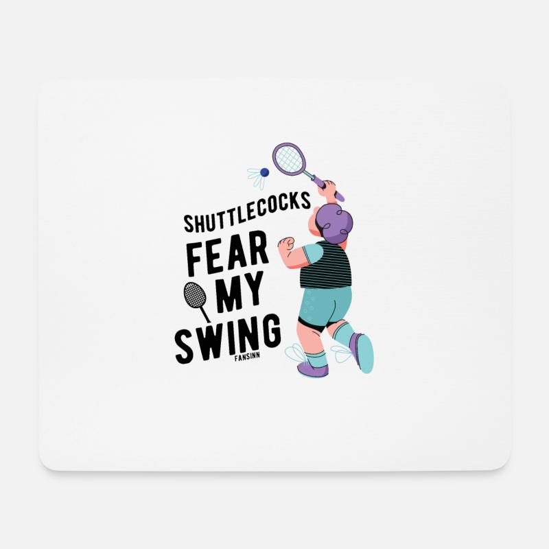Badminton - Mousepad (Querformat) - Weiß