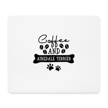 Coffee and Airedale Terrier - Mousepad (Querformat) - Weiß - Vorne