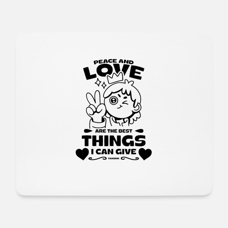 cooles Liebe und Frieden Bild - Mousepad (Querformat) - Weiß